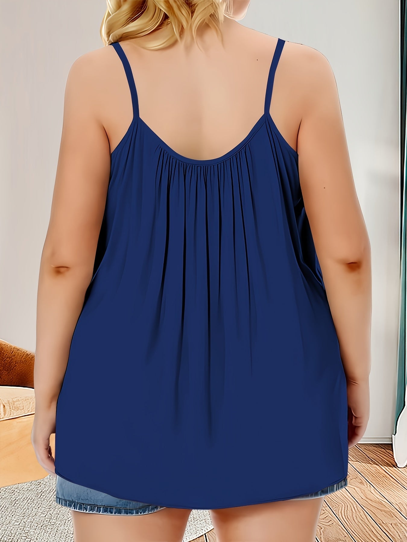 Plus Size Sleeveless Ruched Cami Top Casual Summer Women's Clothing