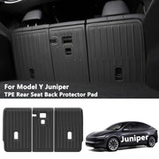 All-Weather Waterproof Seat Back Protector for Tesla Model Y Black Ribbed Cargo Liner