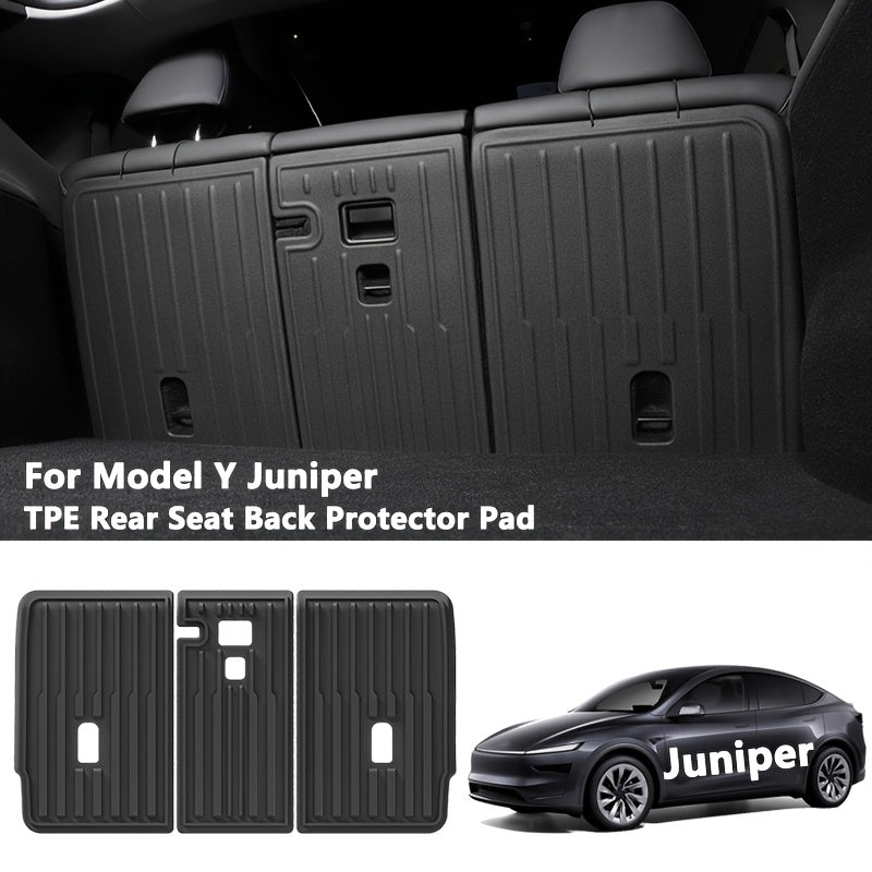 All-Weather Waterproof Seat Back Protector for Tesla Model Y Black Ribbed Cargo Liner