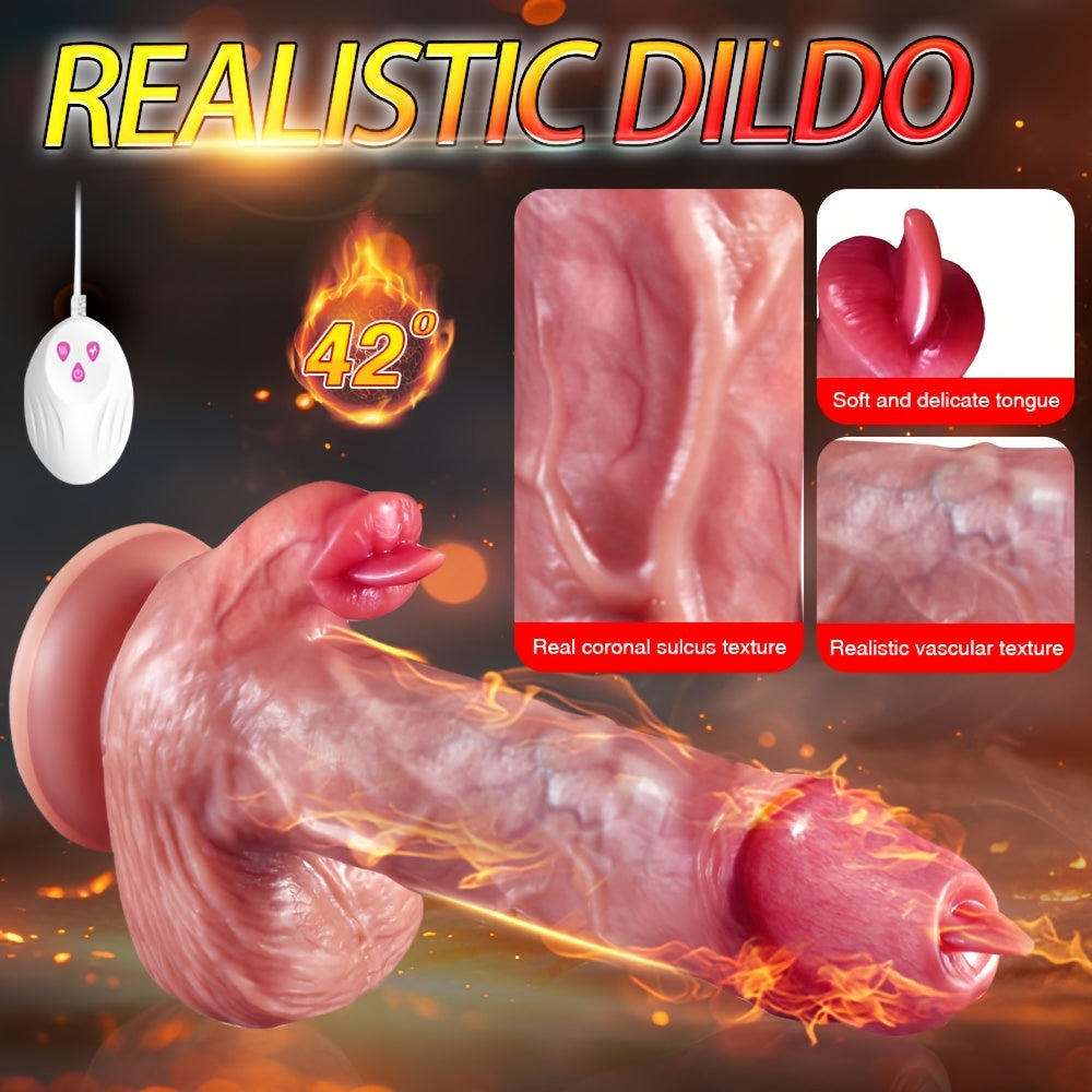 Female Masturbator Realistic Insertable Vibrating Dildo with 9 Modes