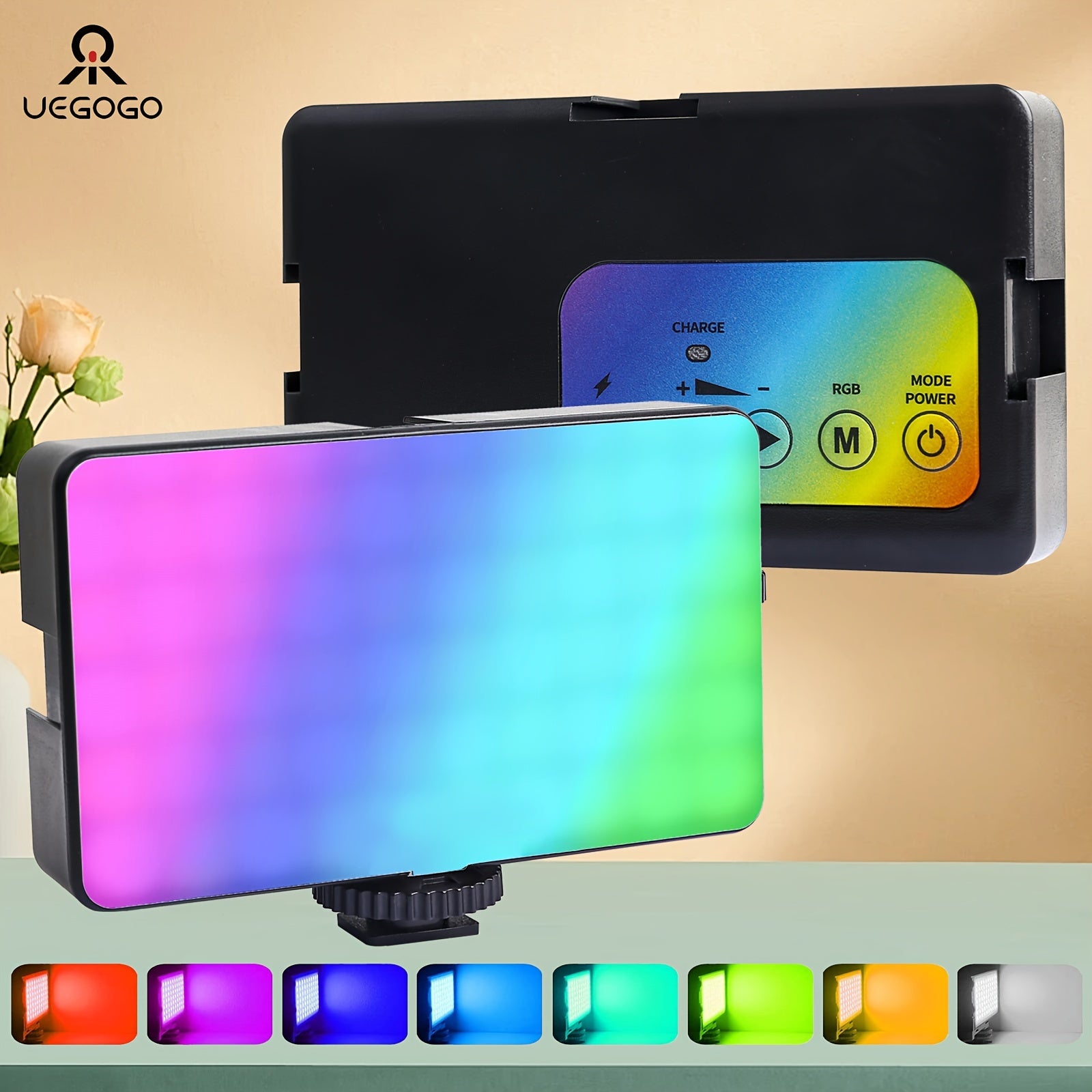 140 LED RGB Phone Light with Adjustable Brightness for Selfies and Videos