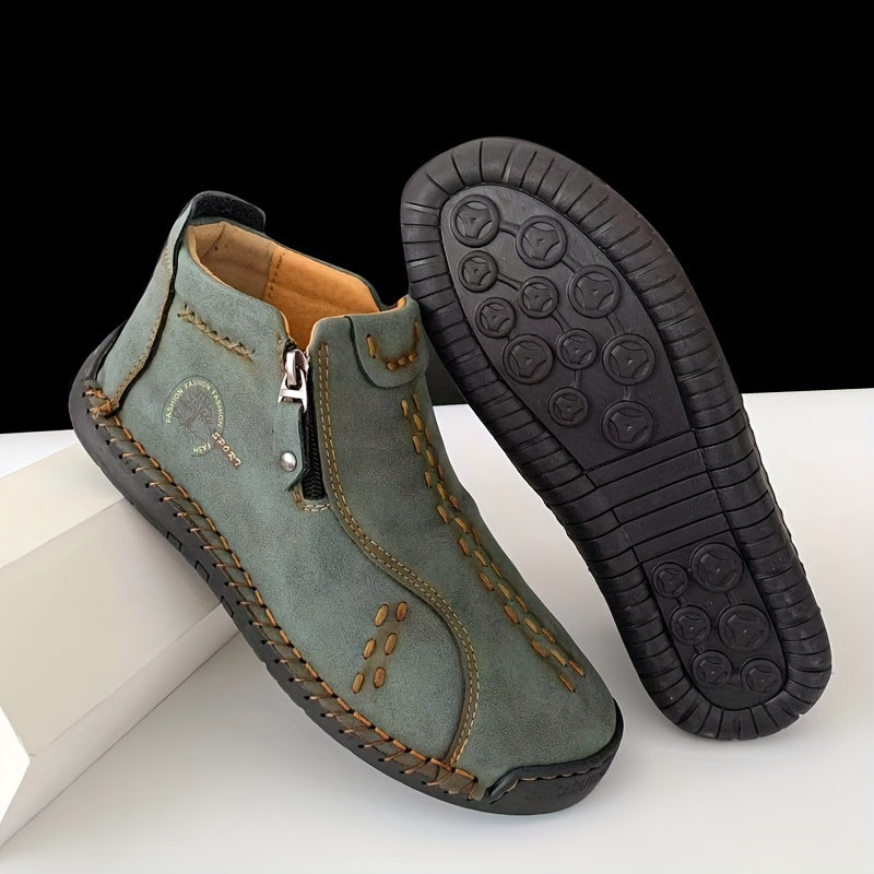 Женские ботинки на щиколотке повседневные однотонные с молнией на плоской подошве, универсальные для всех сезонов