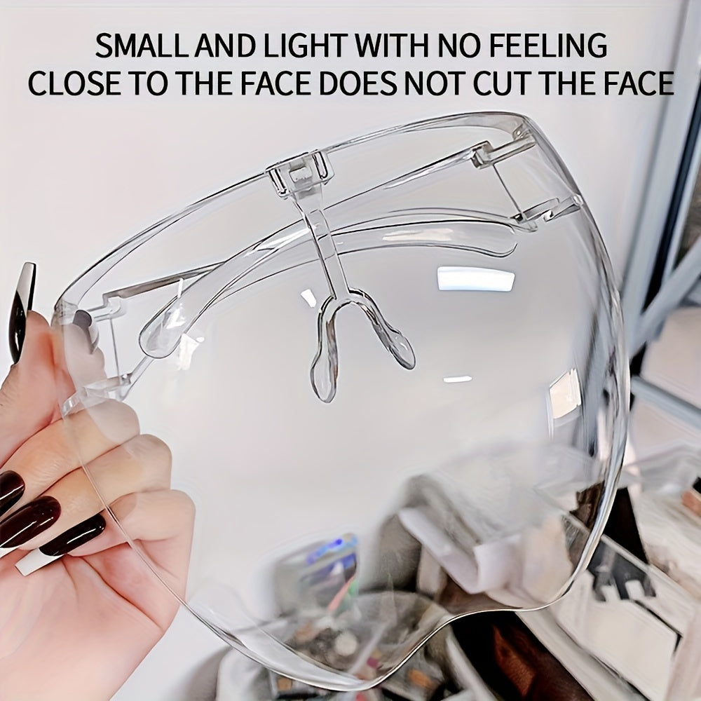 Full Face Shield for Nail Art HD Transparent Acrylic Dustproof Fog-Resistant Lightweight
