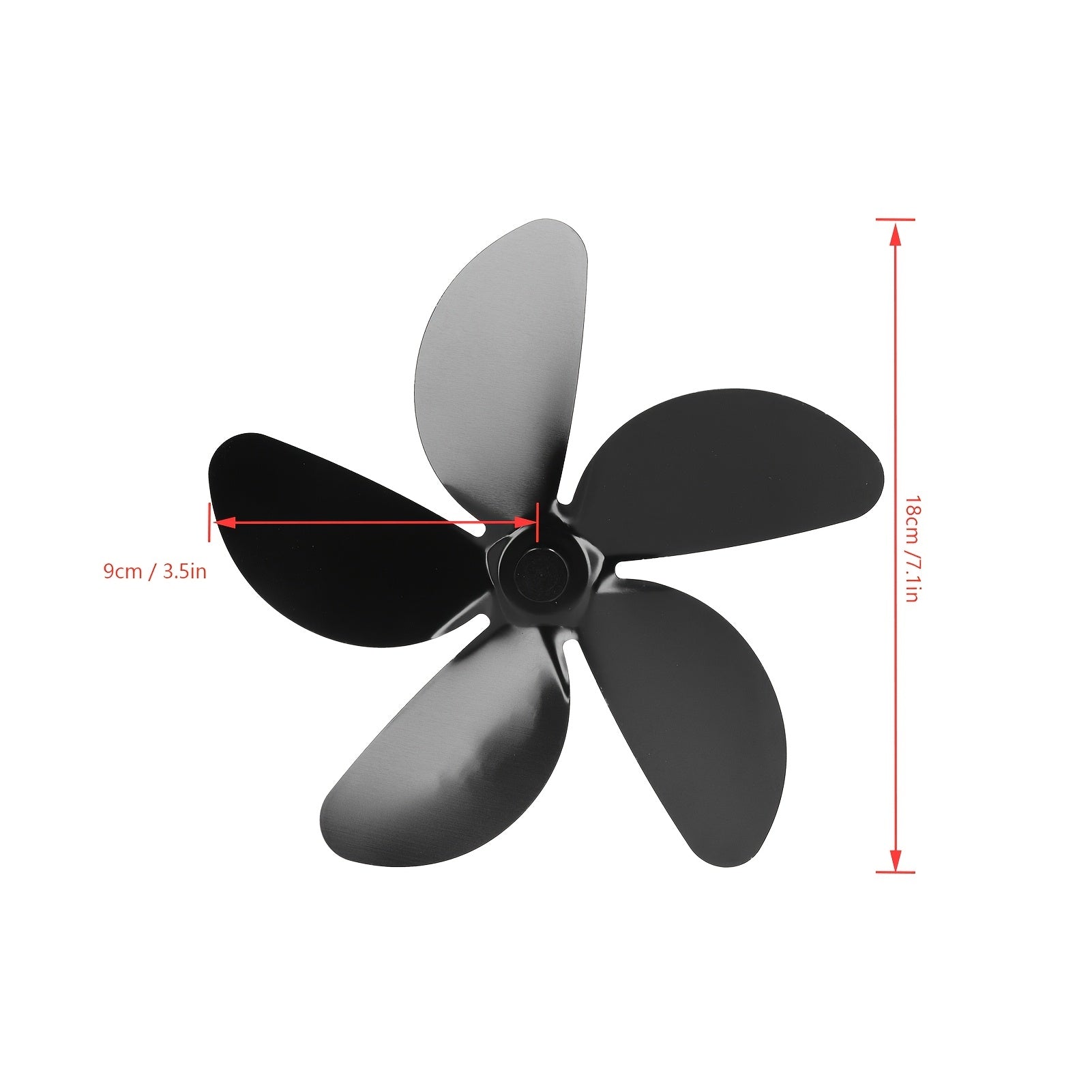 Portable Fireplace Fan Blade Aluminum Alloy 5 Blades No Electricity Air Circulation