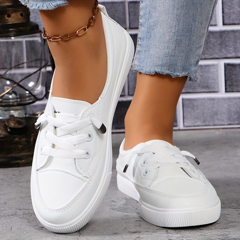 Women's Stylish Comfortable Casual Sneakers Lightweight Solid Color Outdoor Shoes