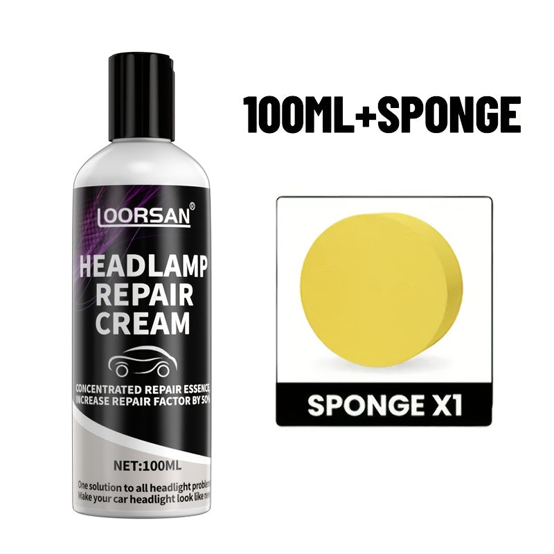 Car Headlight Restoration Kit Oxidized Yellowed Clear Lens 100ml 50ml
