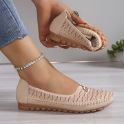 Women’s Slip-On Loafers Soft PU Flat Shoes Anti-Slip TPR Sole Comfortable