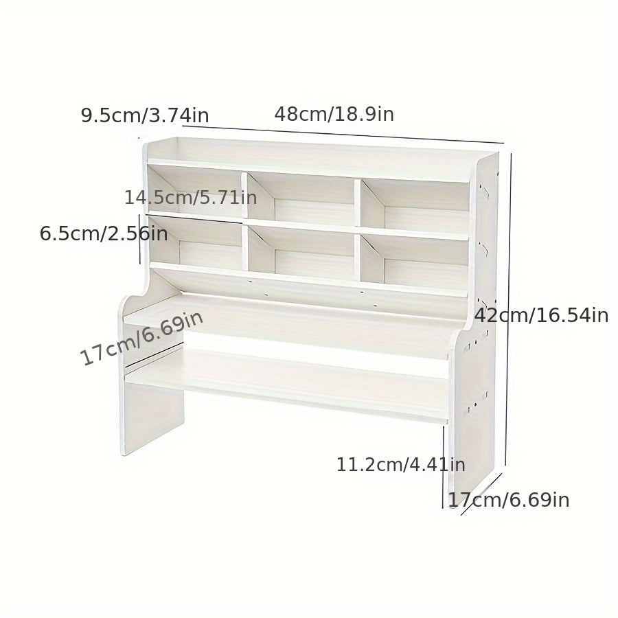 Dorm Storage Box Desk Organizer for Students with Double-Layer Desktop Rack and Pen Holder