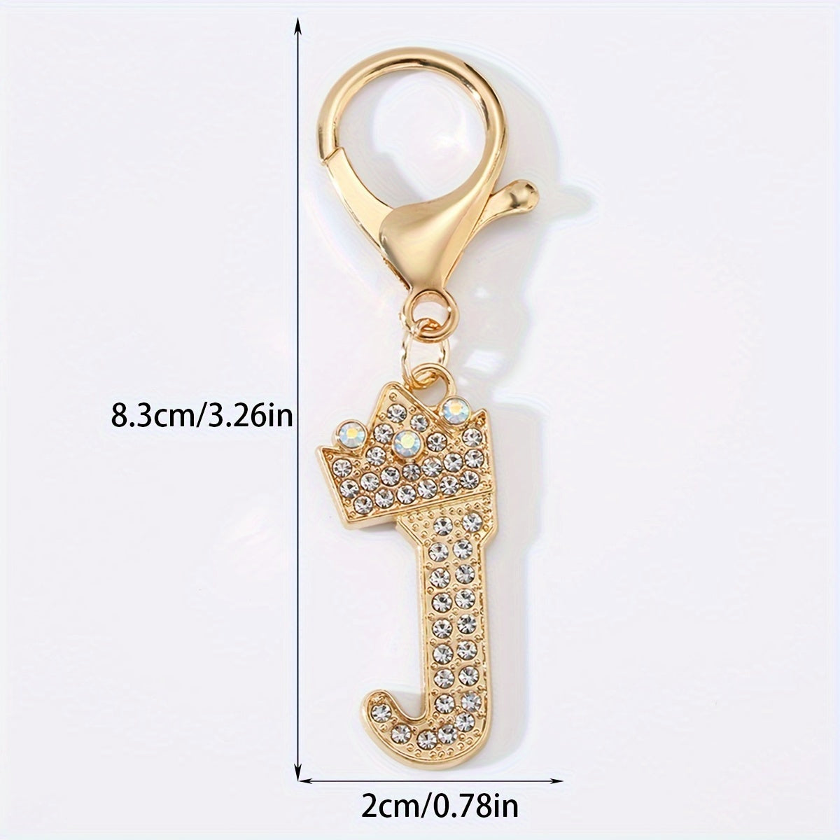 Men's Zinc Alloy Keychain with Artificial Diamond Crown and Letter Charms