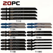 20pcs High Carbon Steel Jig Saw Blade Set for Wood Plastic Metal Fast Cutting