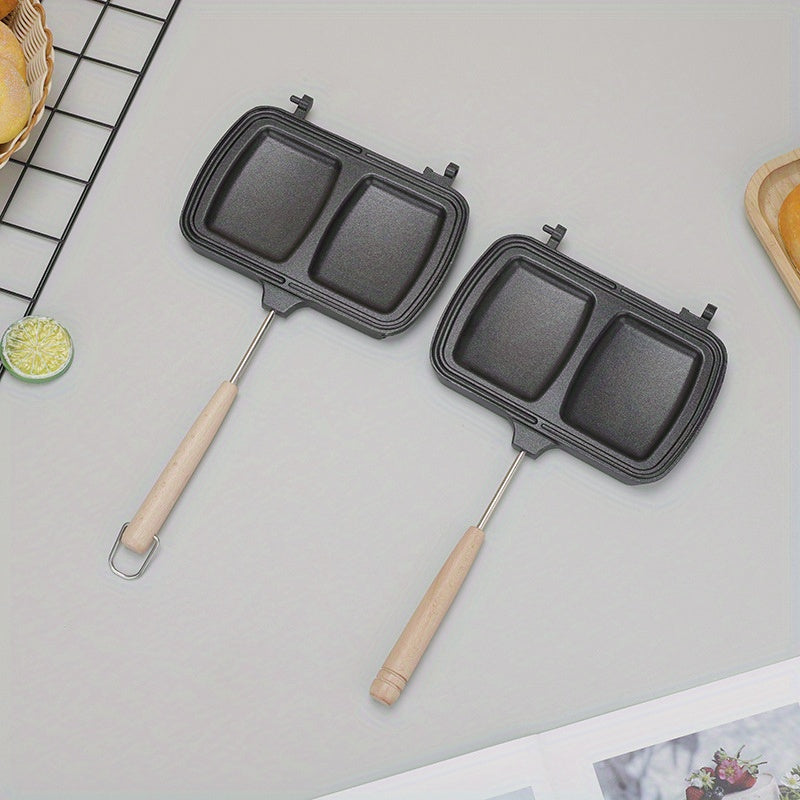 Non-stick sandwich maker with removable edges for omelettes toast breakfast