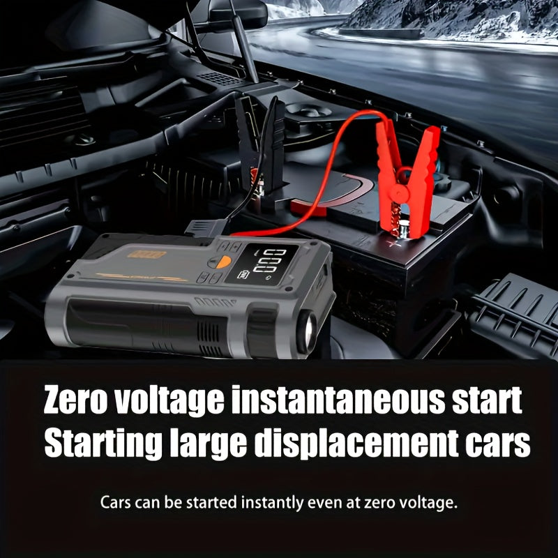 Portable Car Inflator Pump with Emergency Night Light and Wireless Power 8000mAh Lithium Battery