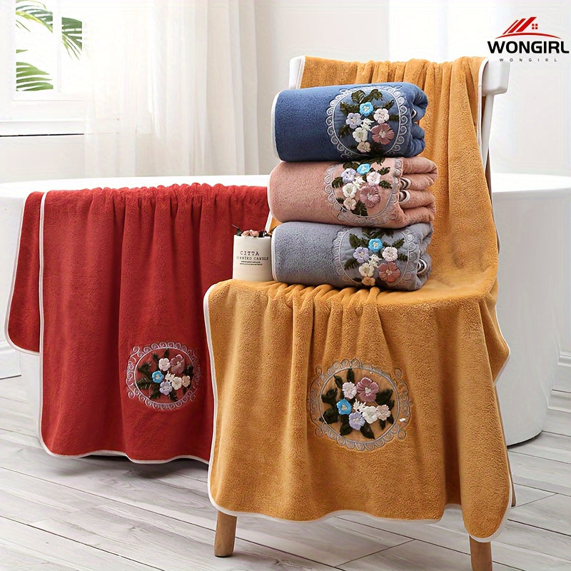 Coral Fleece Towel Set 2pcs Ultra-Soft Quick-Dry Absorbent Skin-Friendly for Bathroom