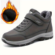 Men's Short Winter Snow Boots Rubber Sole Fabric Upper Casual Hiking Solid Color