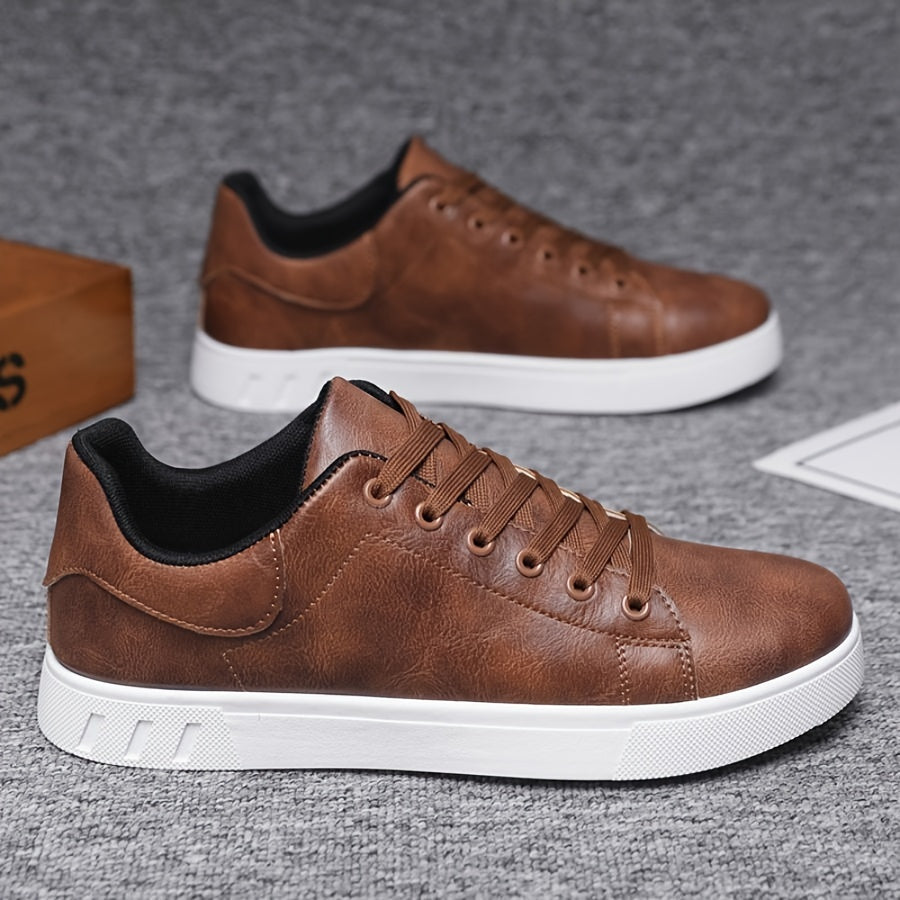 Zapatillas casuales para hombre con parte superior de PU y suela de PVC para exteriores y deportes en todas las estaciones