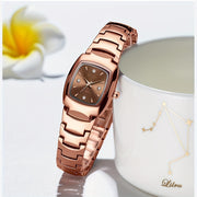 Unisex Square Rhinestone Quartz Watch with Zinc Alloy Strap and Dial