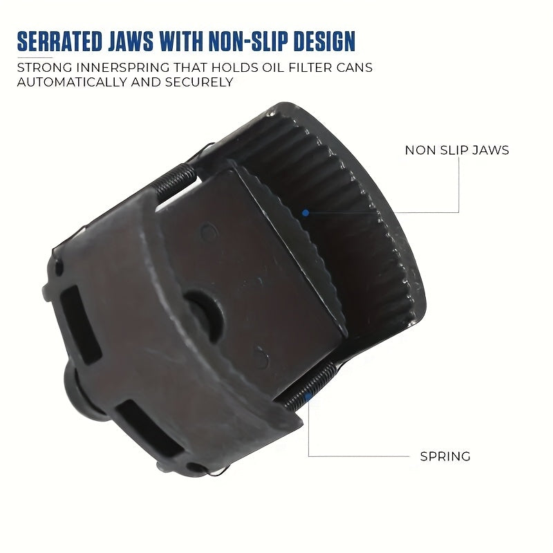 Heavy-Duty Steel Oil Filter Wrench Adjustable 60-80mm 1/2 Inch Drive