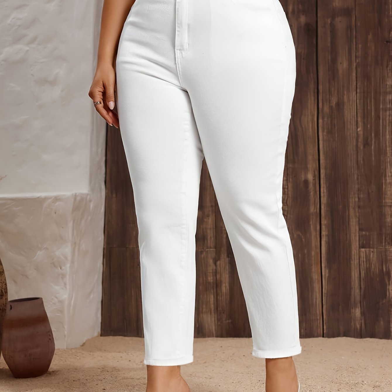 Women's Stretch Straight Leg Jeans Casual Denim Pants