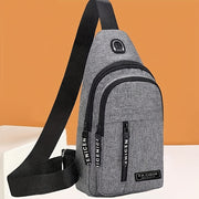 Women's Crossbody Bag Nylon Casual Lightweight Adjustable Zipper Closure Grey