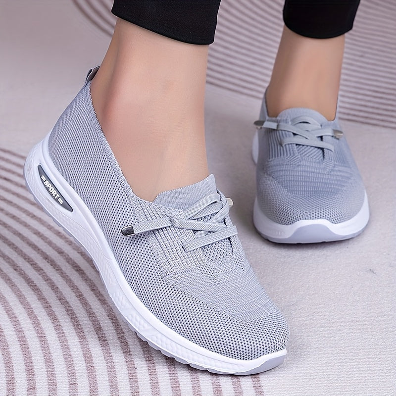 Women's Casual Slip-On Sneakers with Round Toe and Lightweight Fabric