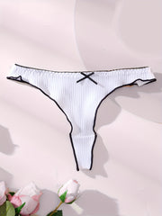 Women’s Breathable Lace Thong with Bow Underwear
