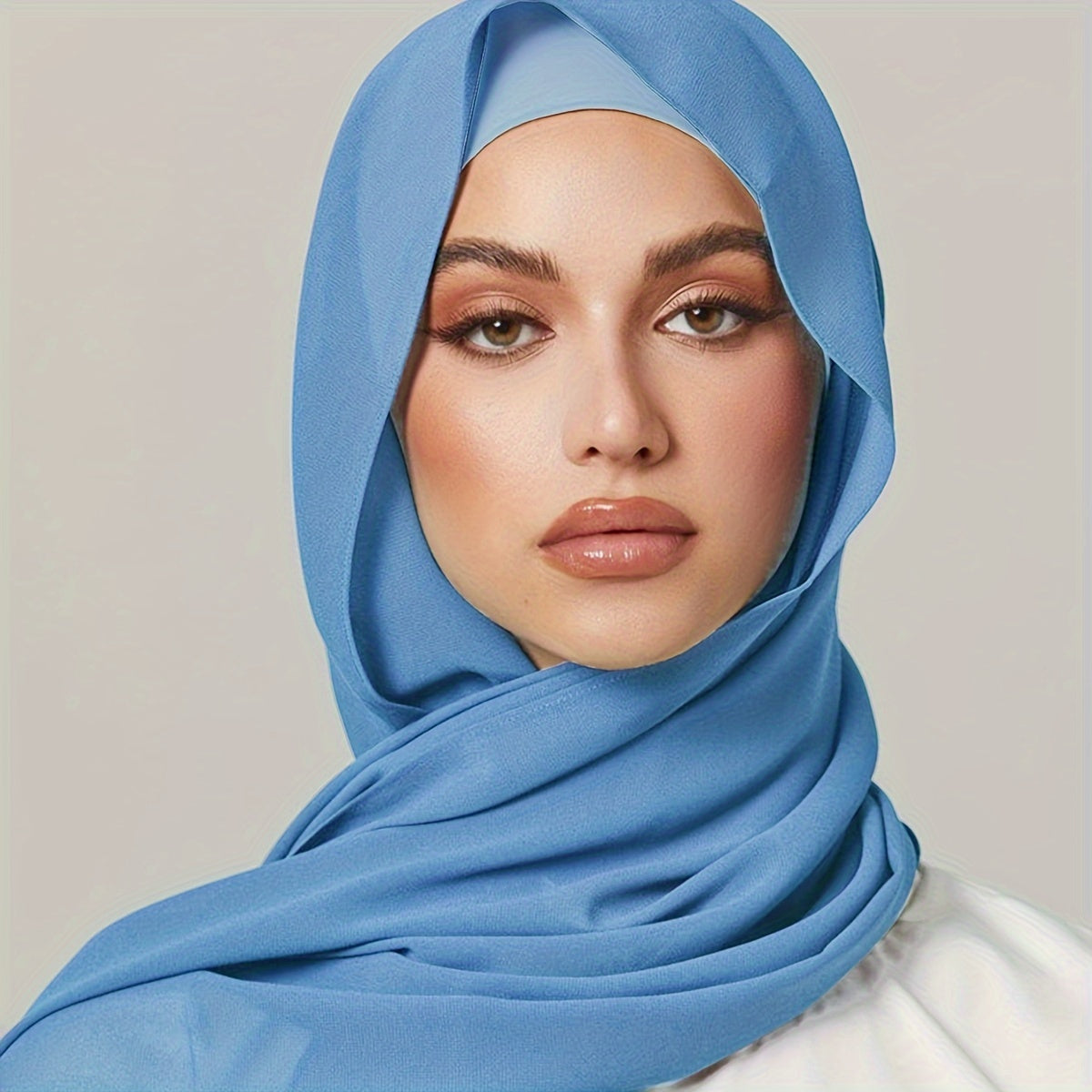 Set of Two Elastic Chiffon Undercap Scarves with Breathable Inner Hijab Cap and Sunscreen Hijab