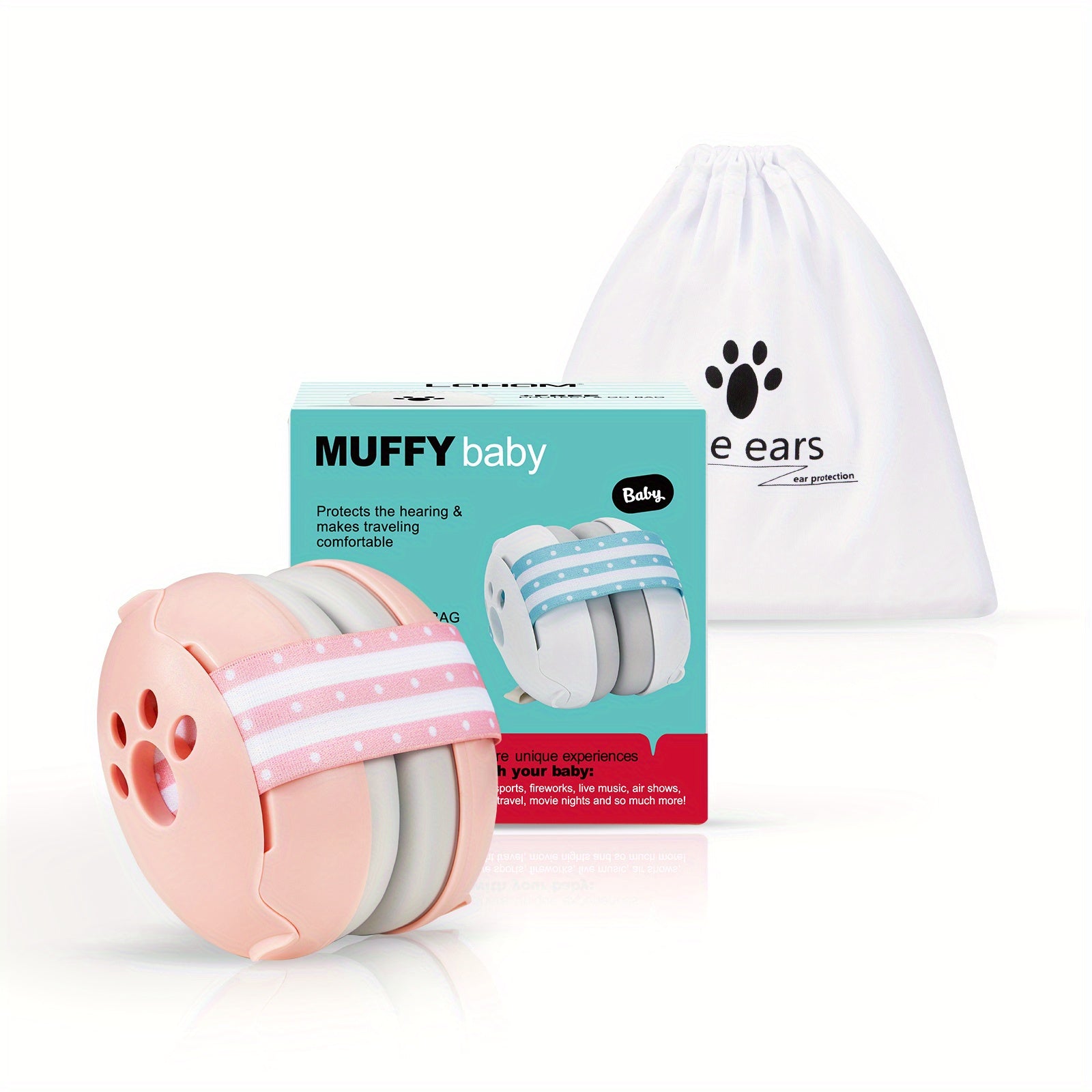 Kichkintoylar va chaqaloqlar uchun quloqni himoyalash uchun quloqchinlar, shovqinni kamaytiruvchi eshitish himoyachilari, sayohat va uxlash uchun