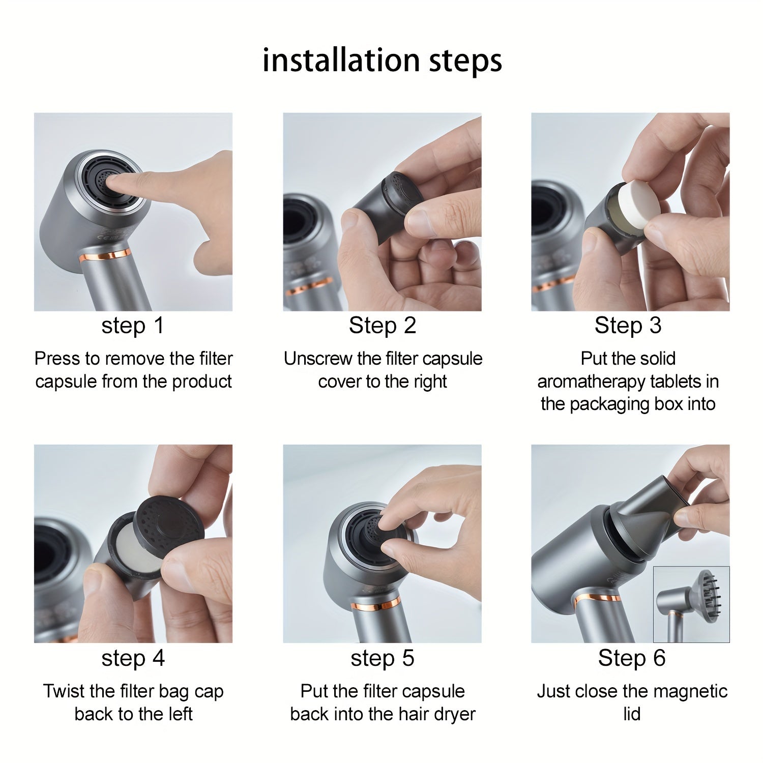 High-Speed Hair Dryer with Diffuser Quick Drying Negative Ion Aromatherapy Low Noise