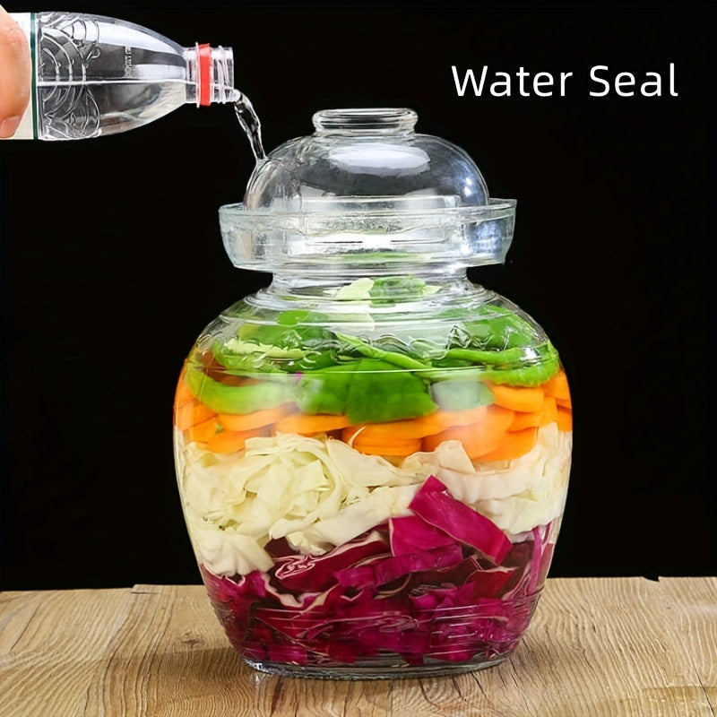 2500ml Glass Fermentation Jar with Water Seal for Kimchi Pickles and Cabbage