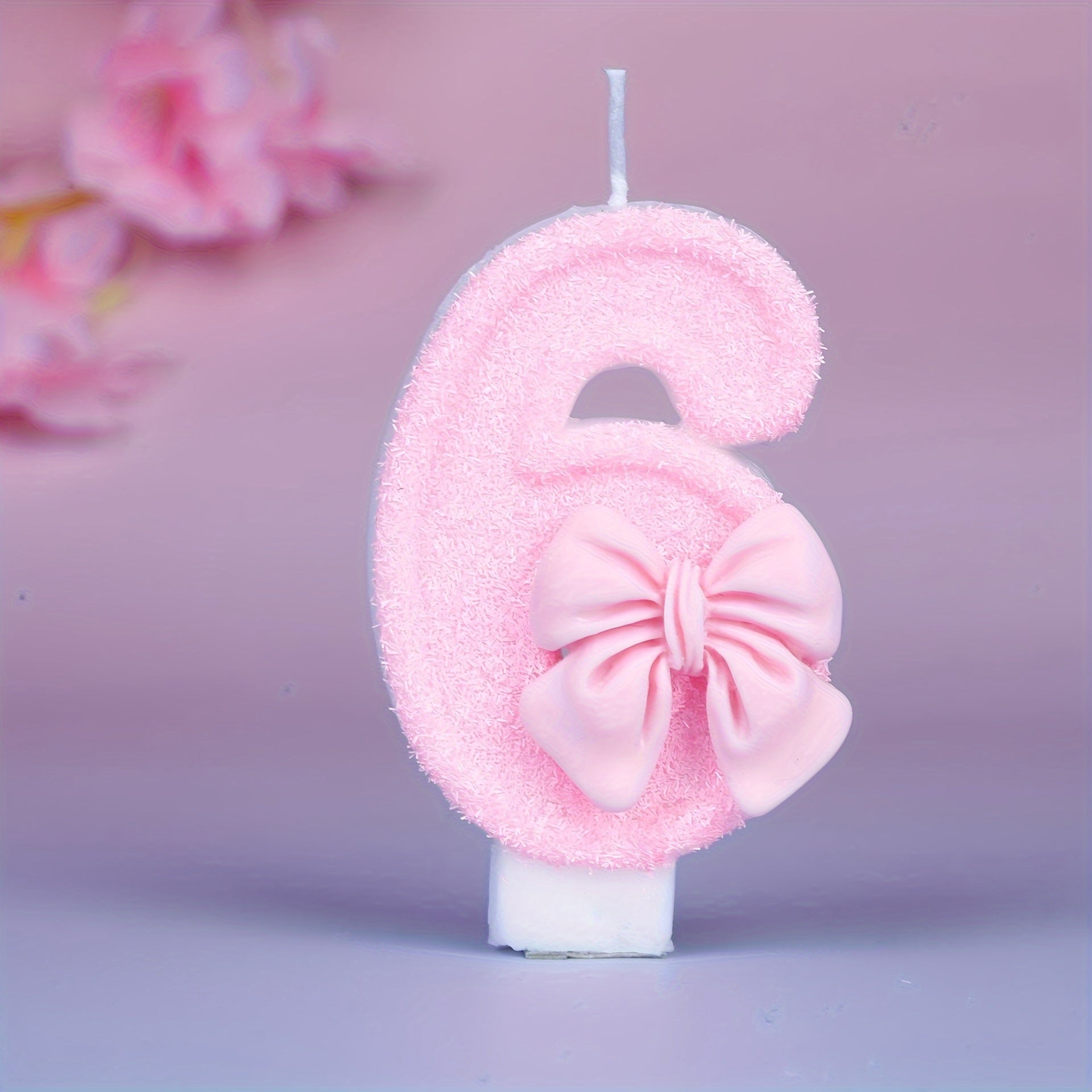 Pink Glitter Number 12 Birthday Candle for Celebrations and Parties