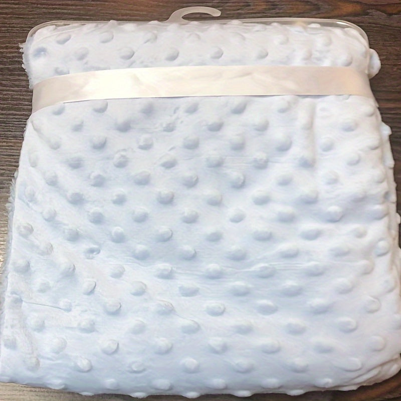 Manta de arrullo para bebé ultra suave de terciopelo burbuja, doble capa, gruesa para todas las estaciones, rosa y azul