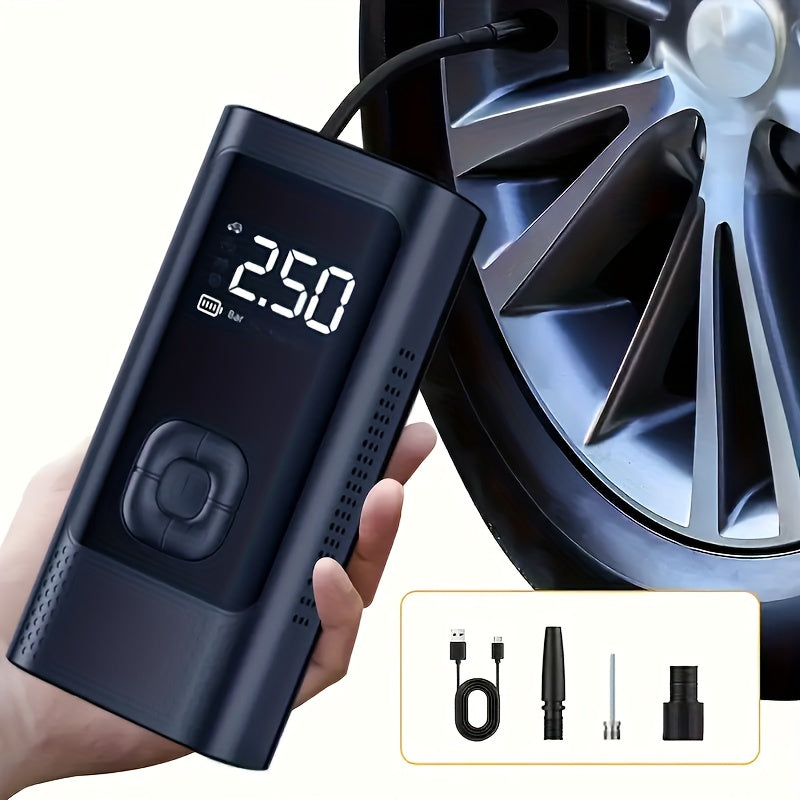 Rechargeable LED Tire Inflator for Cars Bikes Motorcycles Sports Balls Portable USB