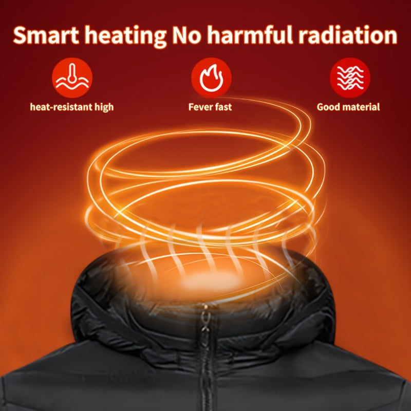 Uniseks isitiladigan qishda kiyiladigan yomgʻirga chidamli elektr tana isitkich uchun ochiq havoda