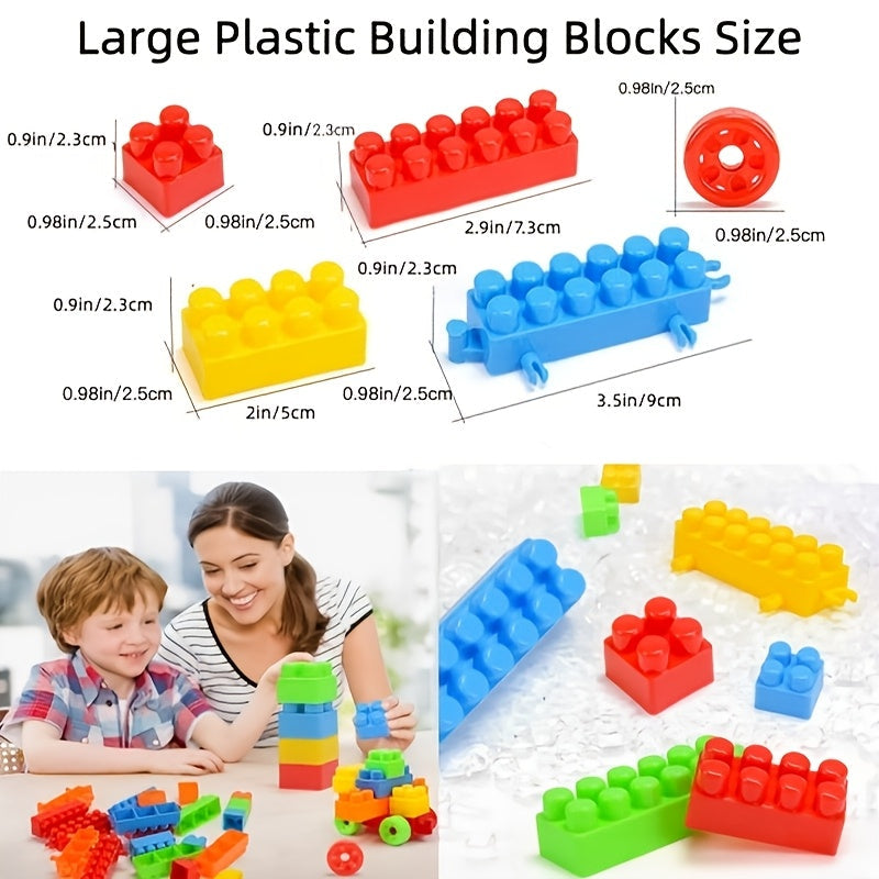 Plastic Construction Toy Set for Kids 135 or 185 Pieces Building Blocks Gift