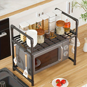 Регулируемая кухонная полка с металлическими и пластиковыми открытыми полками для использования на столешнице