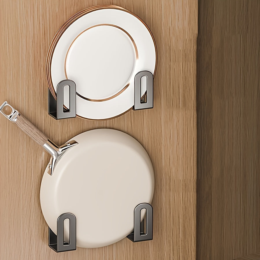 Oson o'rnatiladigan ikki ta devorga o'rnatiladigan oshxona tashkilotchisi - qozon qopqog'lari va kesish taxtalarini ushlab turishi mumkin, ko'p funktsiyali dizaynga ega. Bu temir saqlash qutisi burg'ulashni talab qilmaydi va uy uchun ideal.