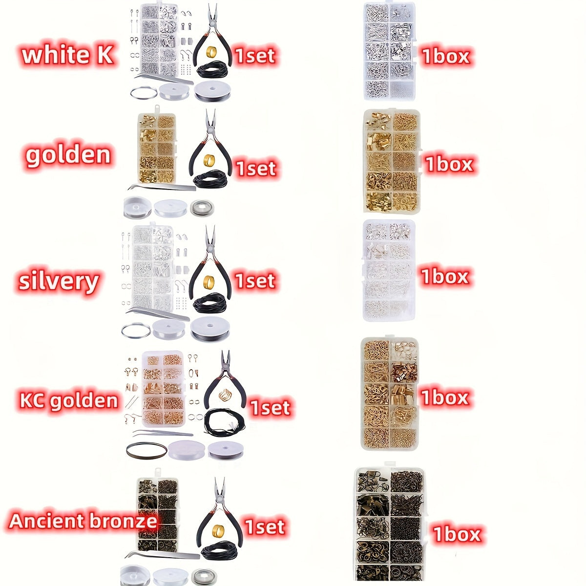 Jewelry Making Kit with 900 Pieces Beads Tools for DIY Crafting for Adults and Beginners