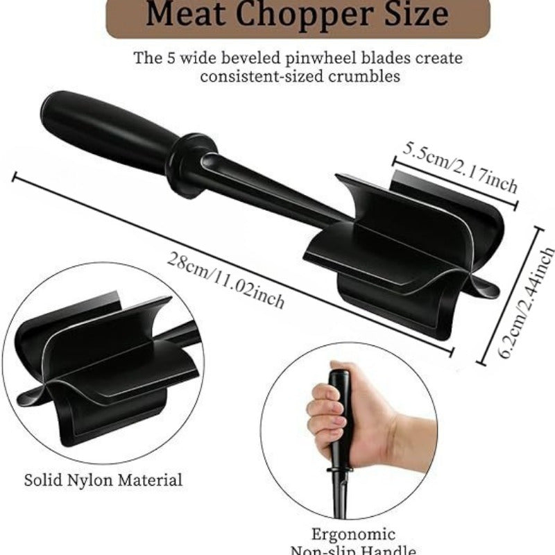 Nylon Kitchen Scraper Heat-Resistant BPA-Free Odorless Handheld Chopper