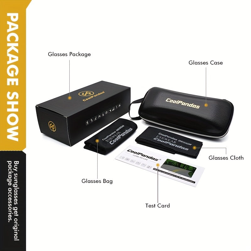 Unisex Polarized Photochromic Glasses UV400 Protection for Day and Night Use