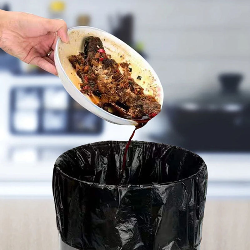 100 Black Garbage Bags 4 Rolls Household Trash Liners Strong Load-Bearing