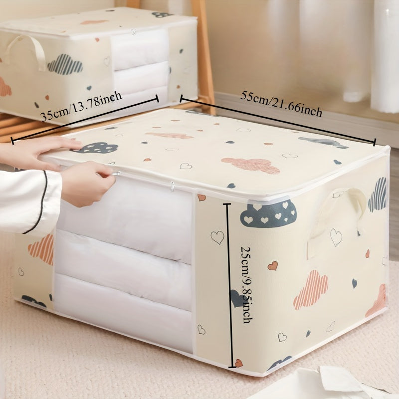 Large Capacity Storage Bag with Handles Dustproof Moisture-Resistant Beige