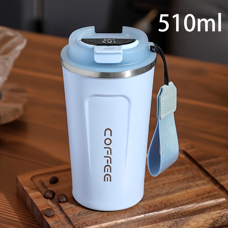 Stainless Steel Izolyatsiyalangan Qahva Kubogi Sayohat Mug'i raqamli harorat displeyi bilan