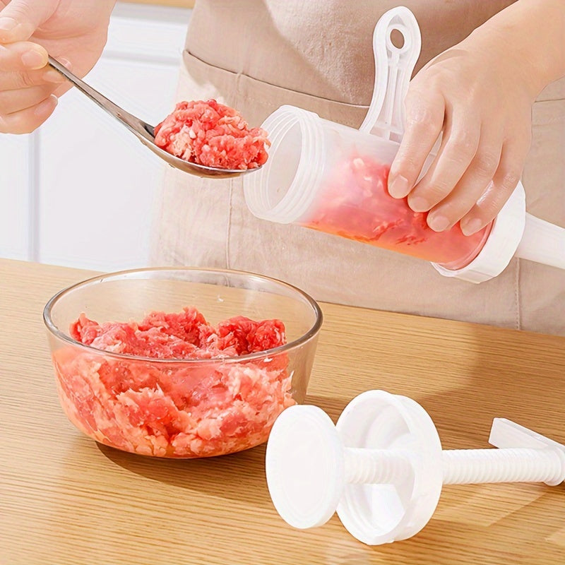 Manual Sausage Maker with 4 Nozzles Food-Safe Plastic for Homemade Salami and Canned Sausages