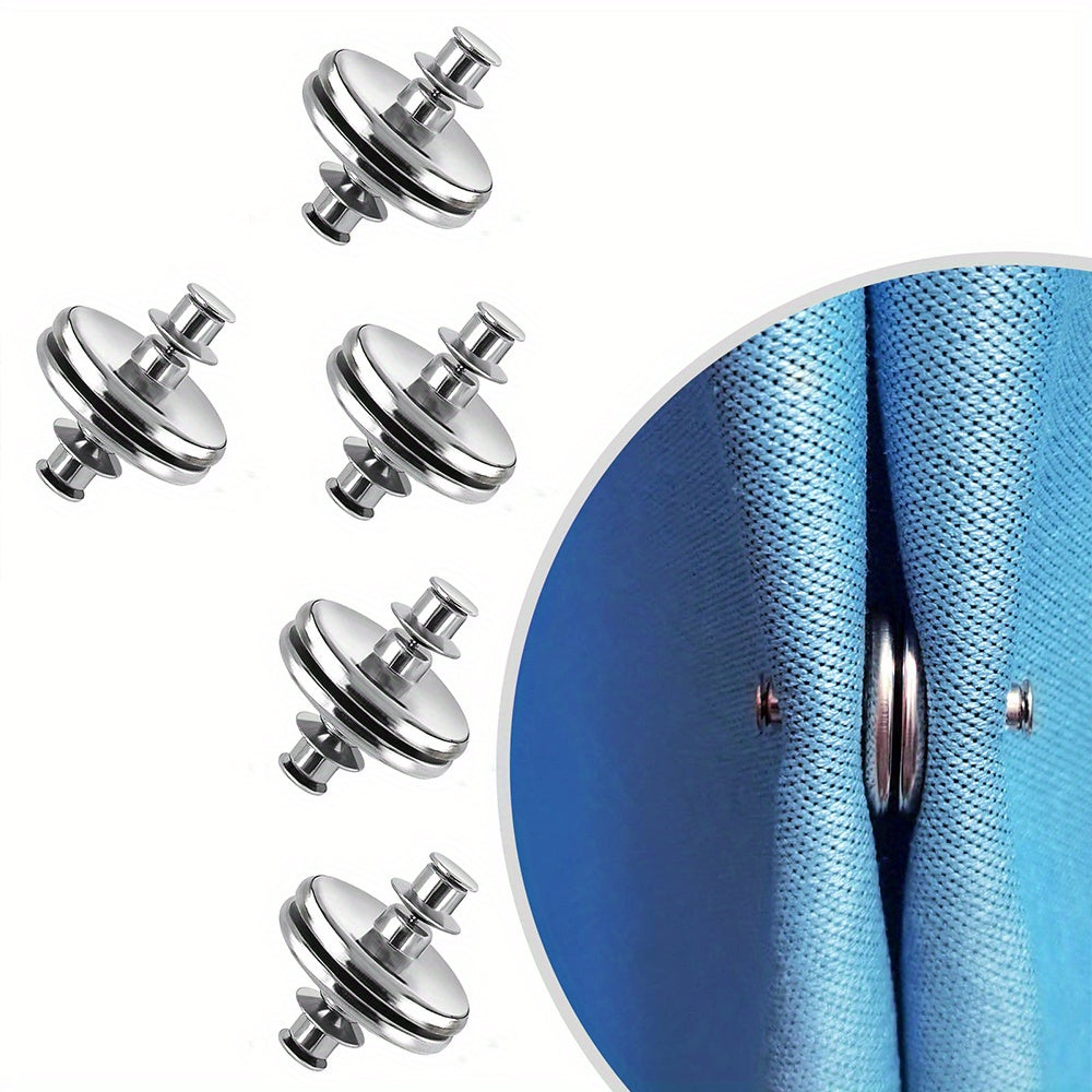 Juego de 5 sujetadores magnéticos para cortinas con respaldo para prevenir filtraciones de luz