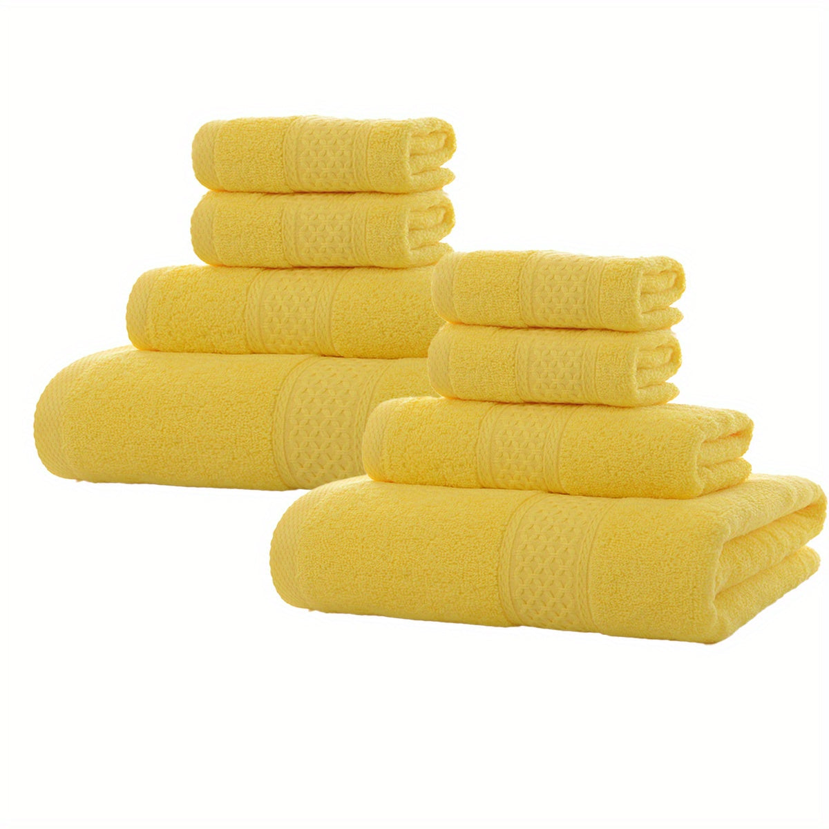 8-Piece Solid Color Towel Set Bath Hand Washcloths Absorbent Soft