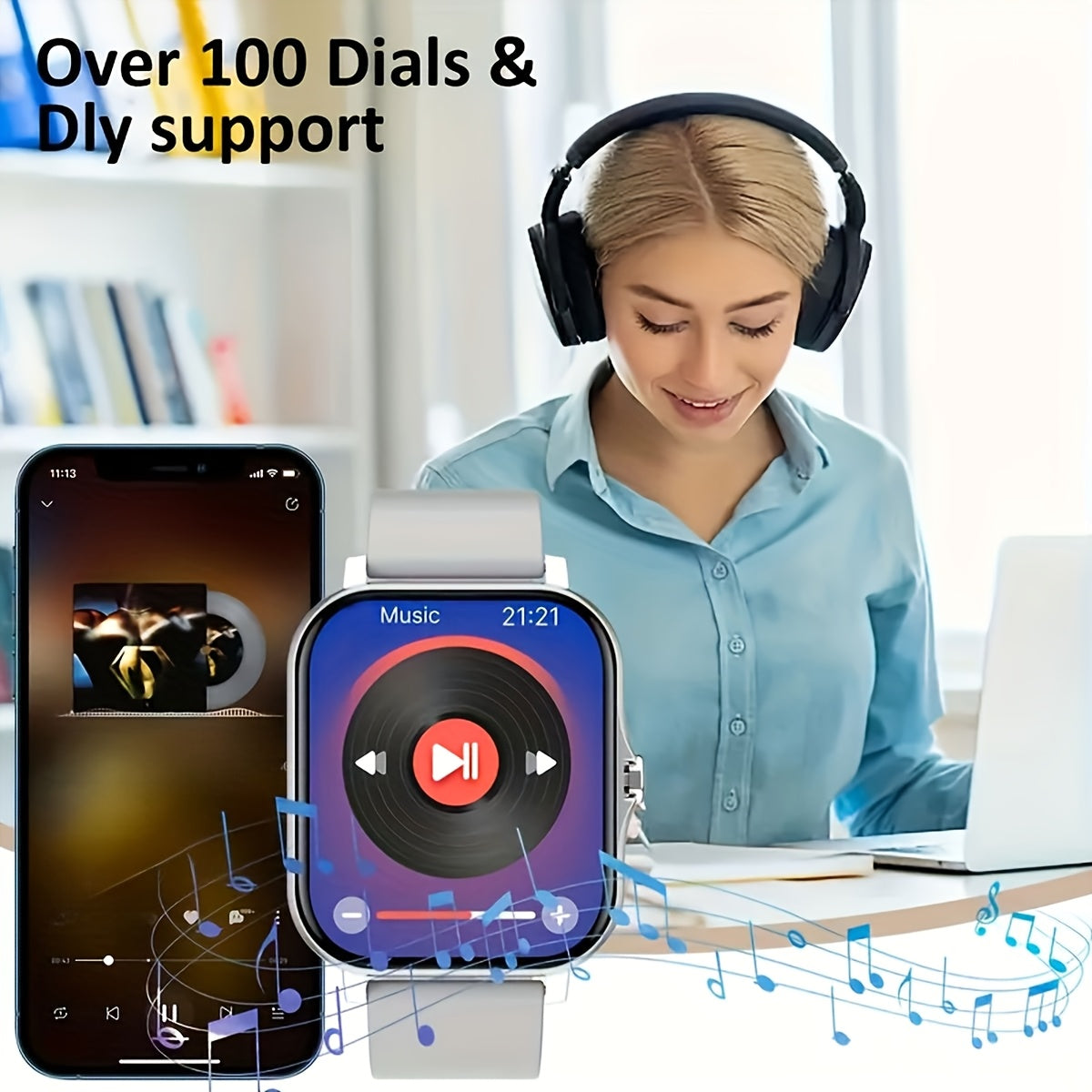 2024 Новый 1,83-дюймовый полноэкранный сенсорный спортивный смарт-часы для мужчин и женщин с беспроводными вызовами/напоминанием о сообщениях и несколькими спортивными режимами. Особенности включают возможность ответа на звонки/совершения звонков.