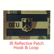Insignia de moral alemana reflectante IR con gancho y bucle para equipo táctico