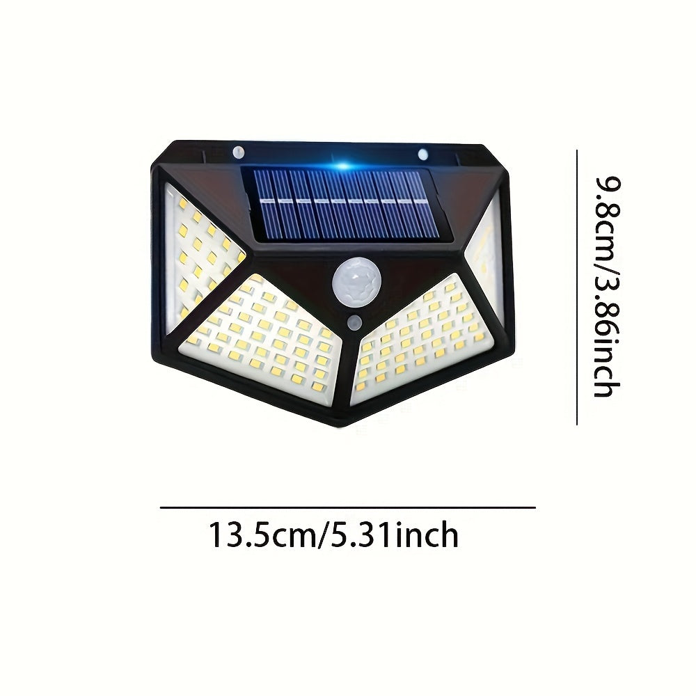 Luz solar exterior de pared 8/10/12 piezas Sensor de movimiento de cuatro lados Jardín Patio