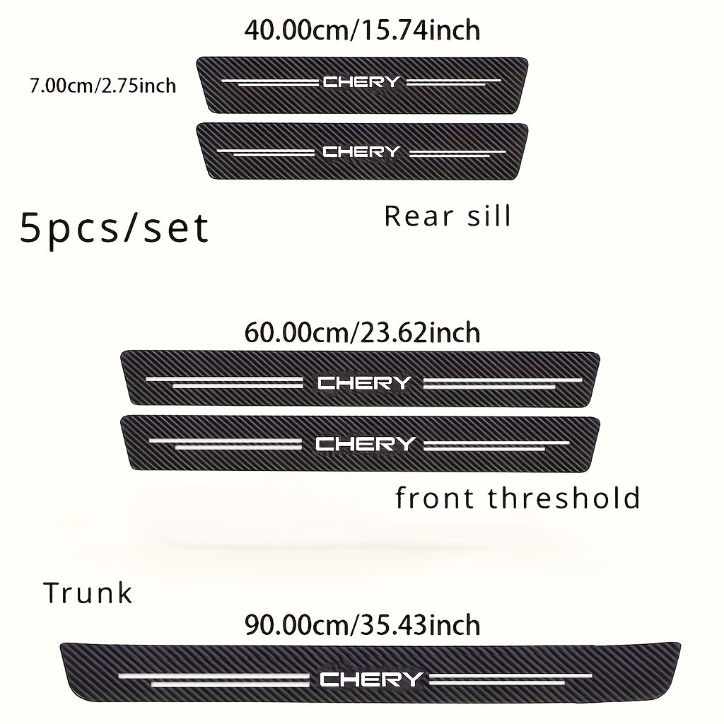 Avtomobil ichki qismi uchun karbon tolali eshik tutqichining himoya filmi to'plami 5 dona oyoq qadamining himoyachisi