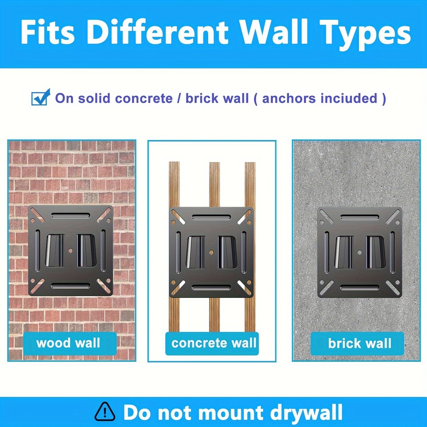 Low Profile Wall Mount for 14-24 Inch TVs and Monitors VESA Up to 100x100mm Holds 13.61kg for RV and Home Office